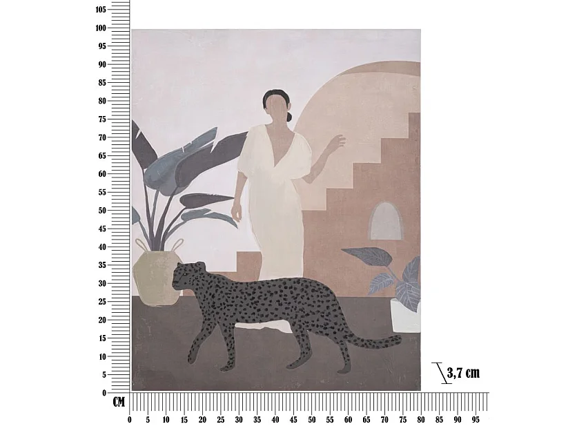Gemälde auf Leinwand mehrfarbig Frau 80x3,7x100 cm