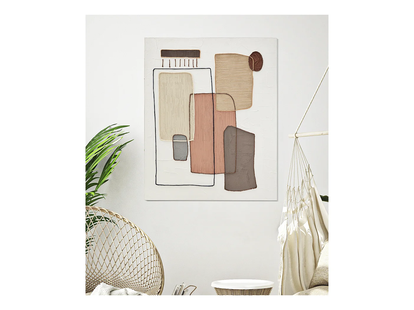 Dipinto su tela multicolore astratto cm 80x2,8x100