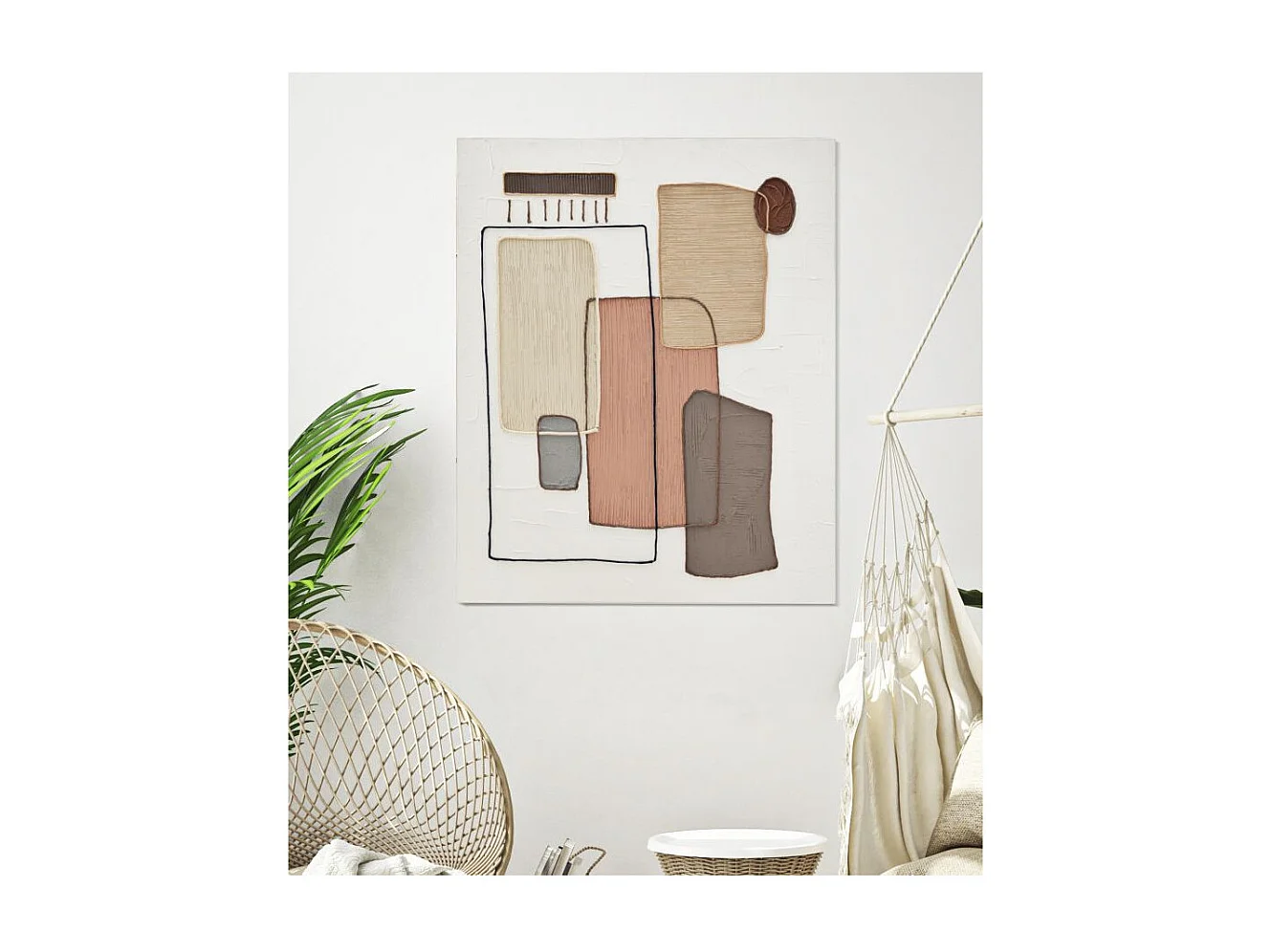 Dipinto su tela multicolore astratto cm 80x2,8x100