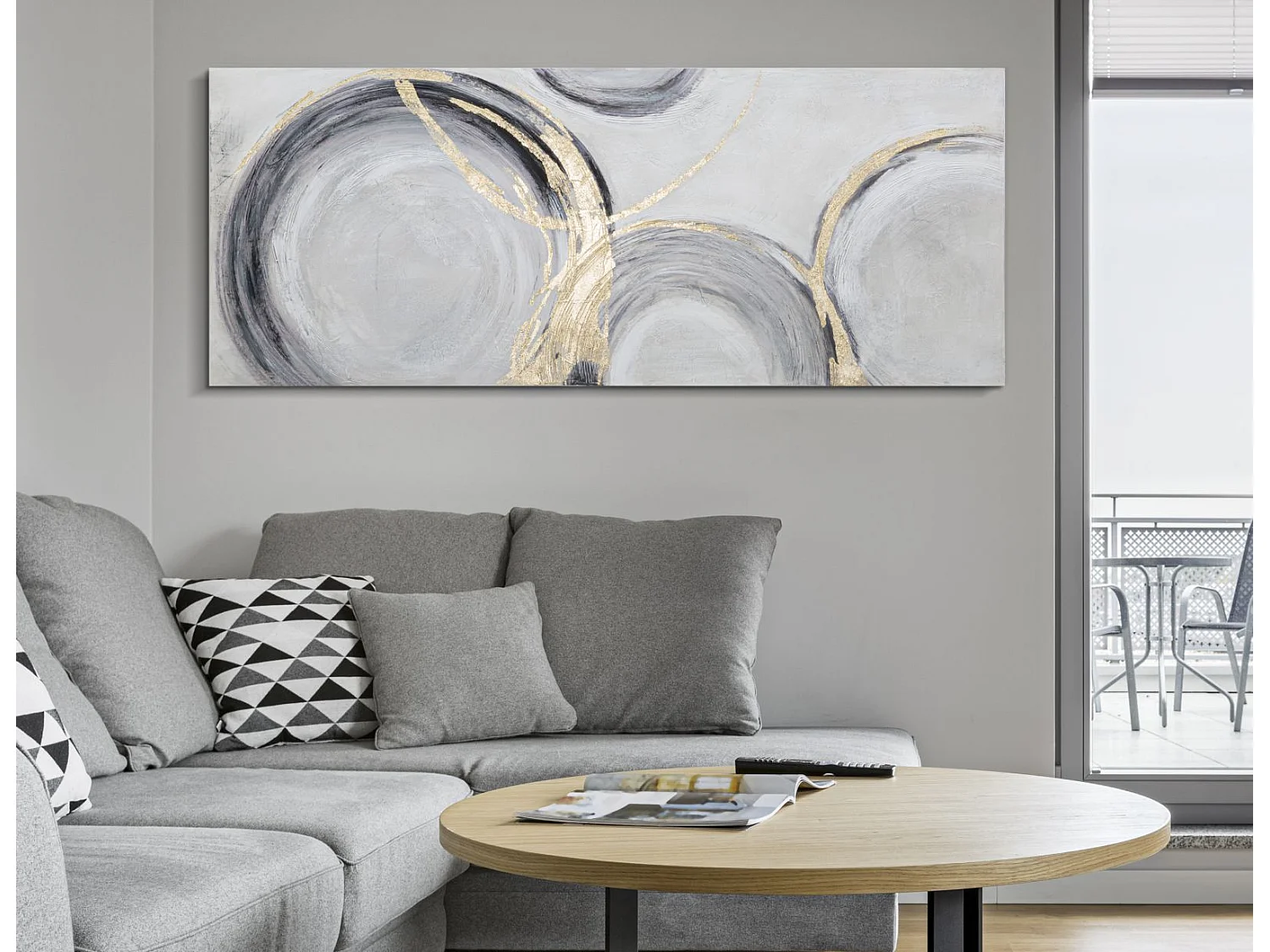 Tableau abstrait multicolore sur toile 150x3,8x60 cm