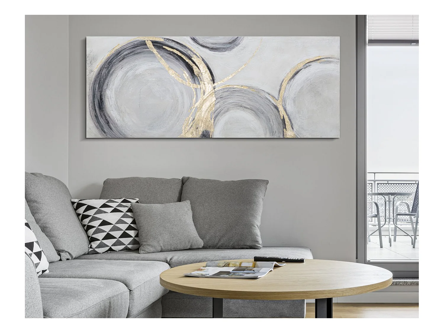 Dipinto su tela multicolore astratto cm 150x3,8x60