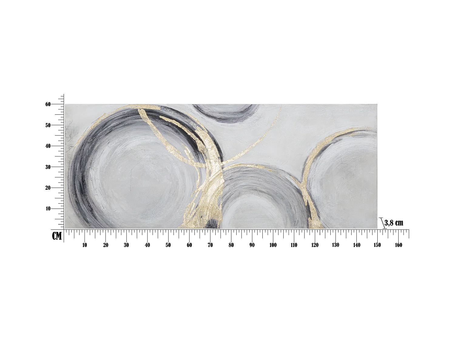 Dipinto su tela multicolore astratto cm 150x3,8x60