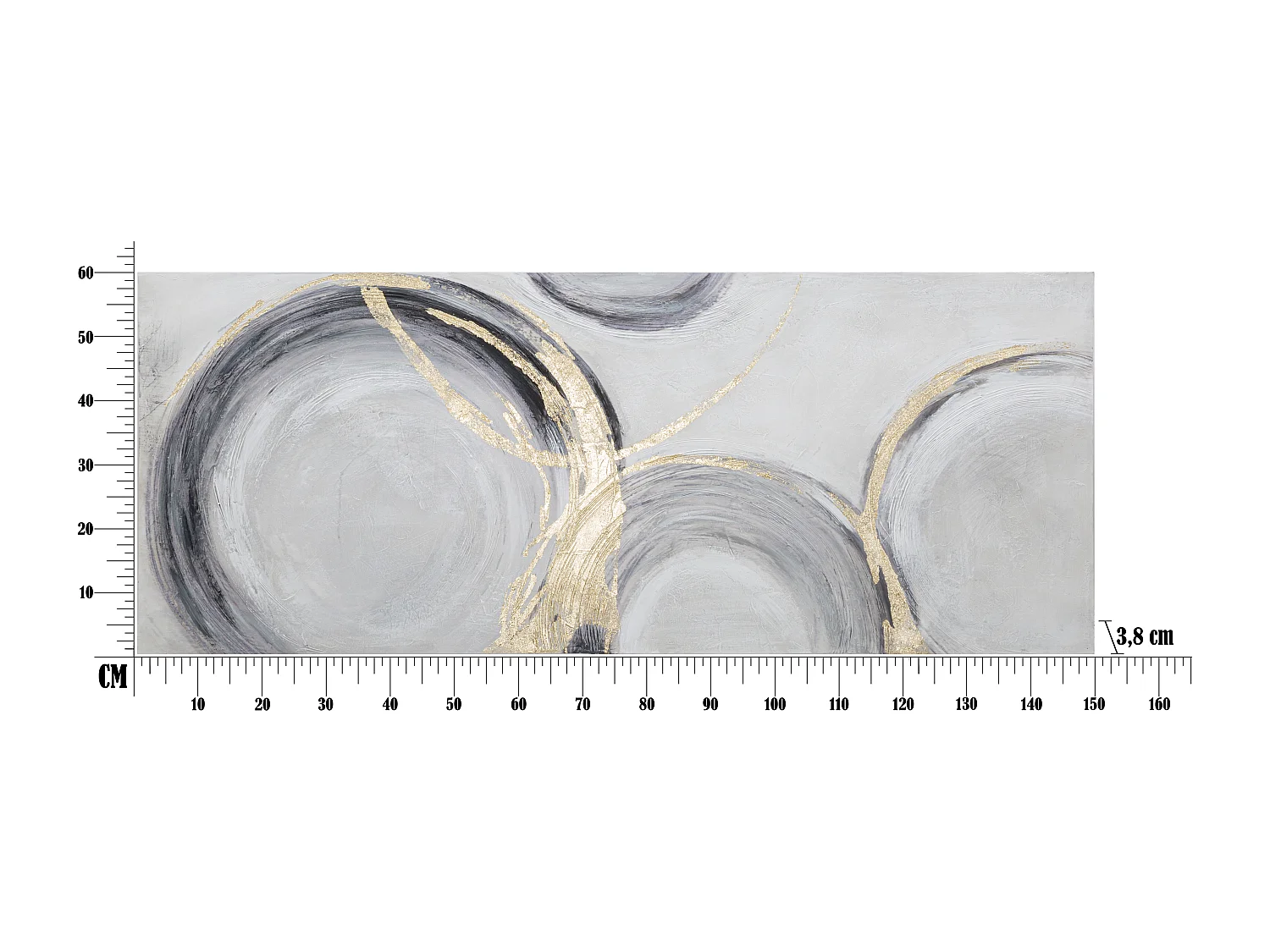 Tableau abstrait multicolore sur toile 150x3,8x60 cm