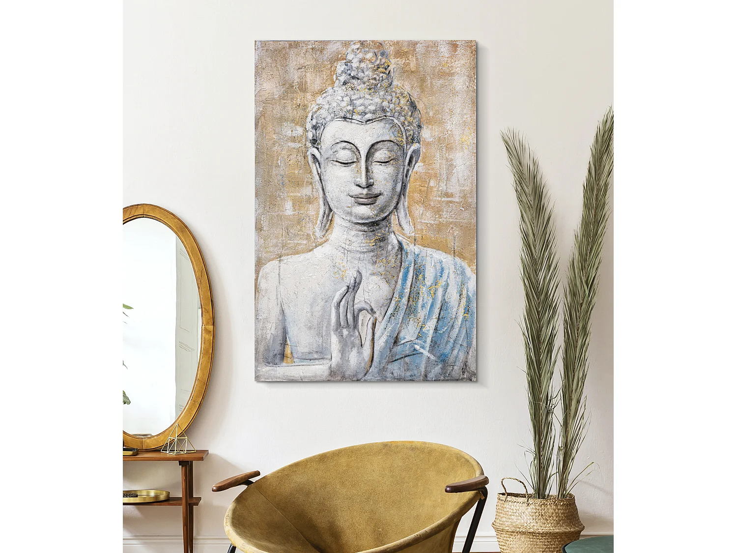 Dipinto su tela multicolore Buddha cm 80x3x120