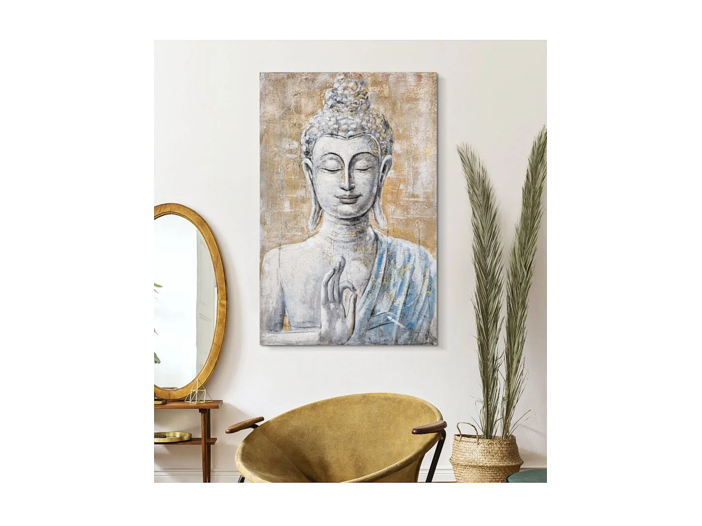 Toile Imprimée Déco "Bouddha Light" 80x120cm Multicolore