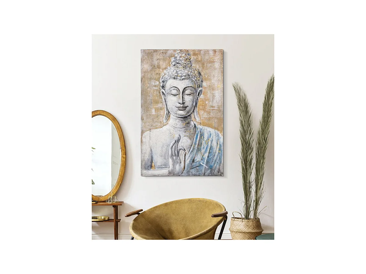 Toile Imprimée Déco "Bouddha Light" 80x120cm Multicolore
