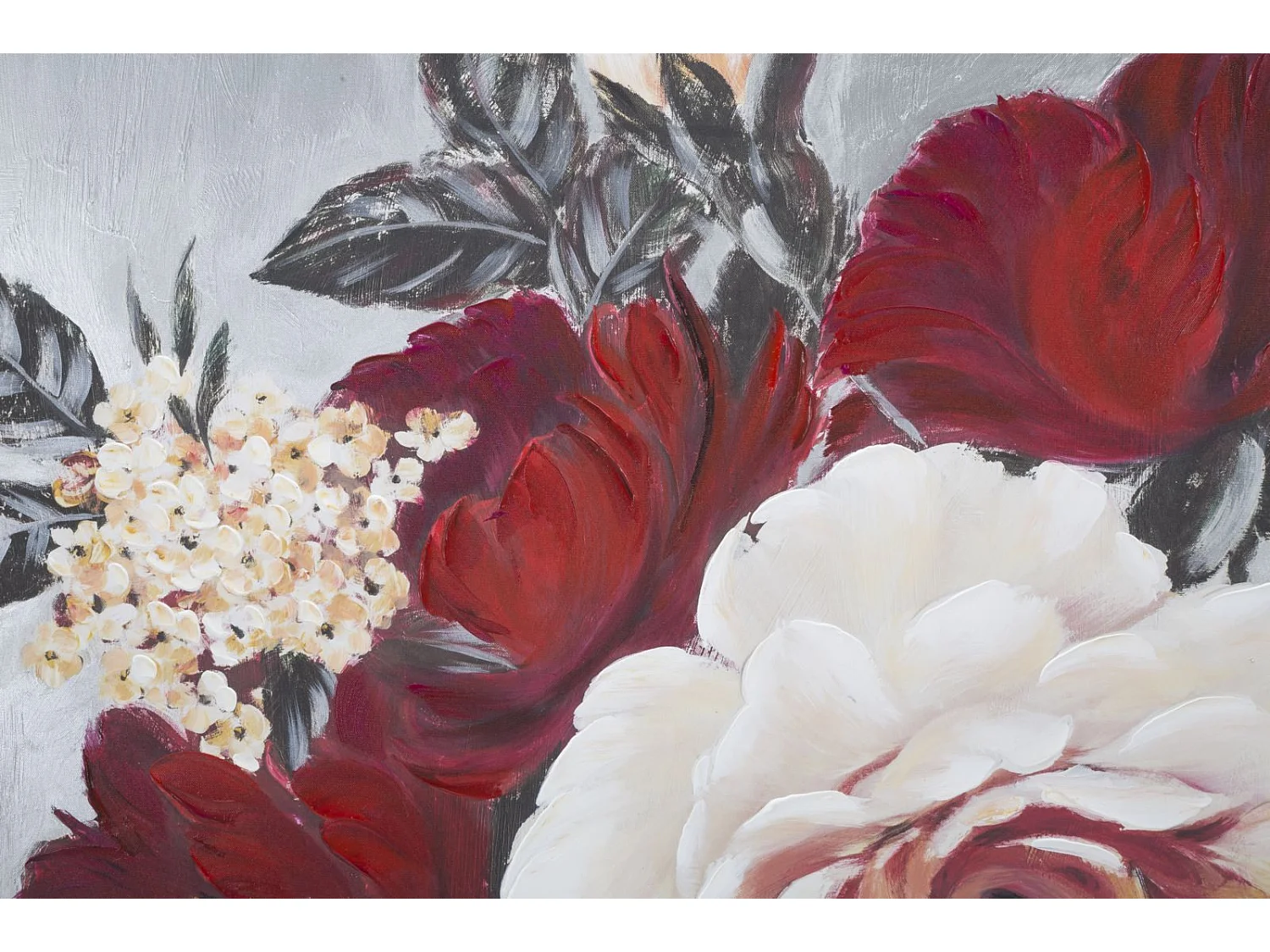 Dipinto su tela multicolore fiori cm 90x3,7x90