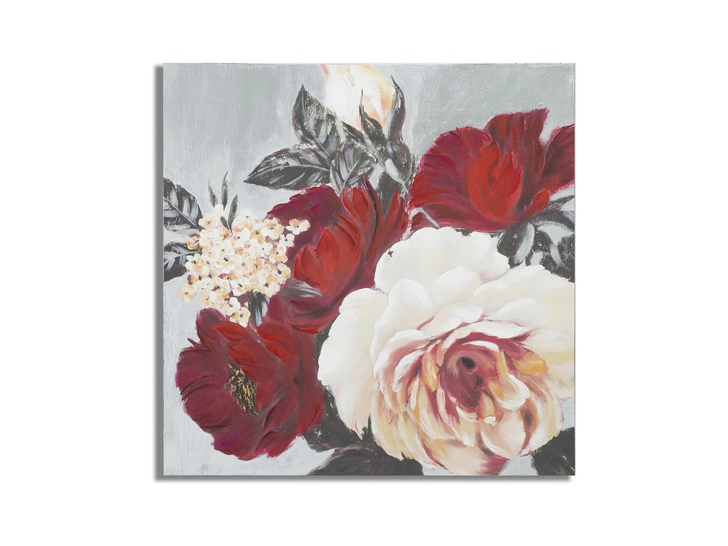 Peinture sur toile multicolore fleurs 90x3,7x90 cm