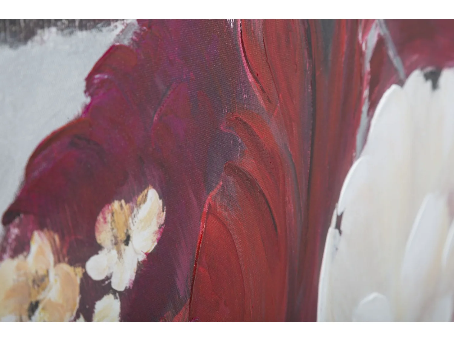 Toile Peinture Déco "Flower Square" 90x90cm Multicolore