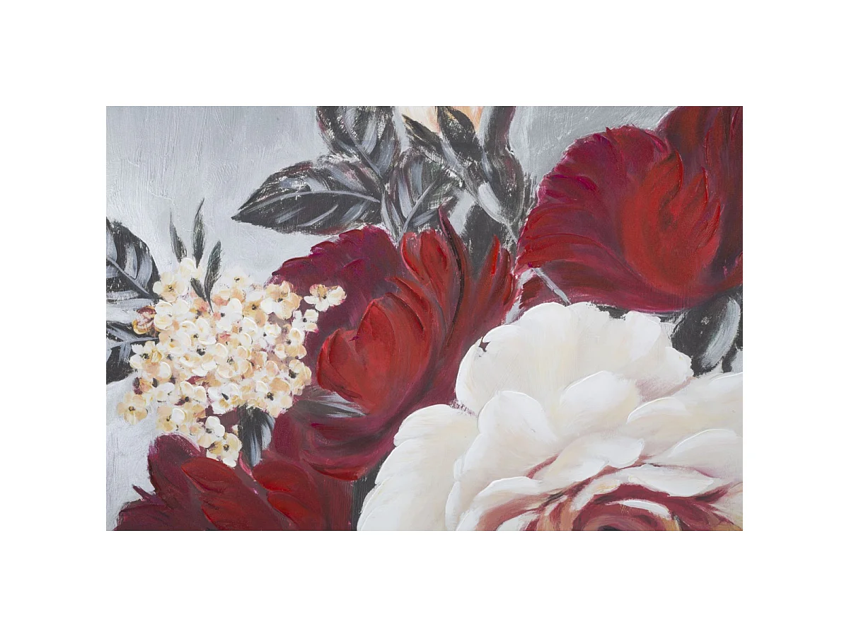 Gemälde auf Leinwand mehrfarbig Blumen 90x3,7x90 cm