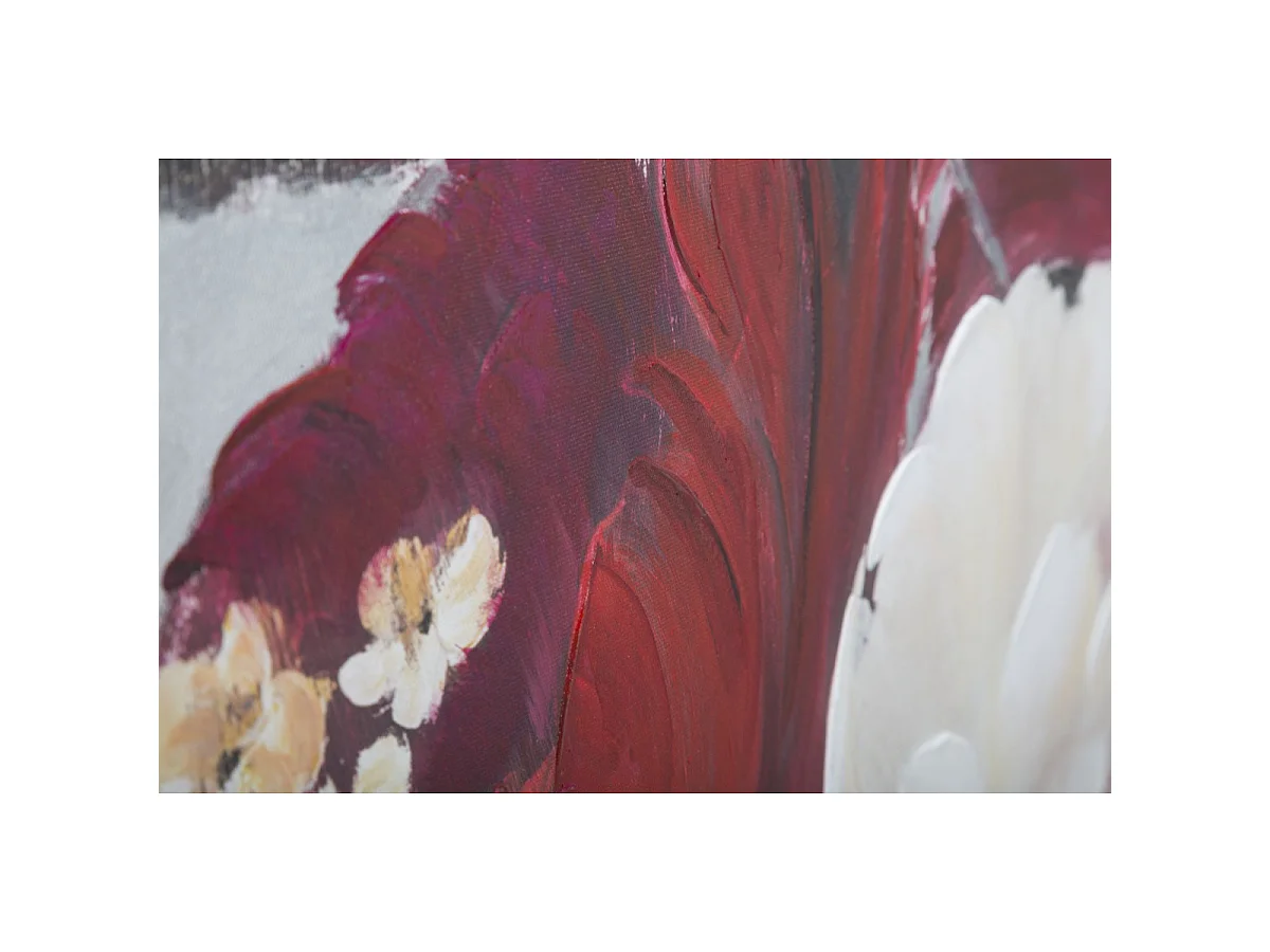 Gemälde auf Leinwand mehrfarbig Blumen 90x3,7x90 cm
