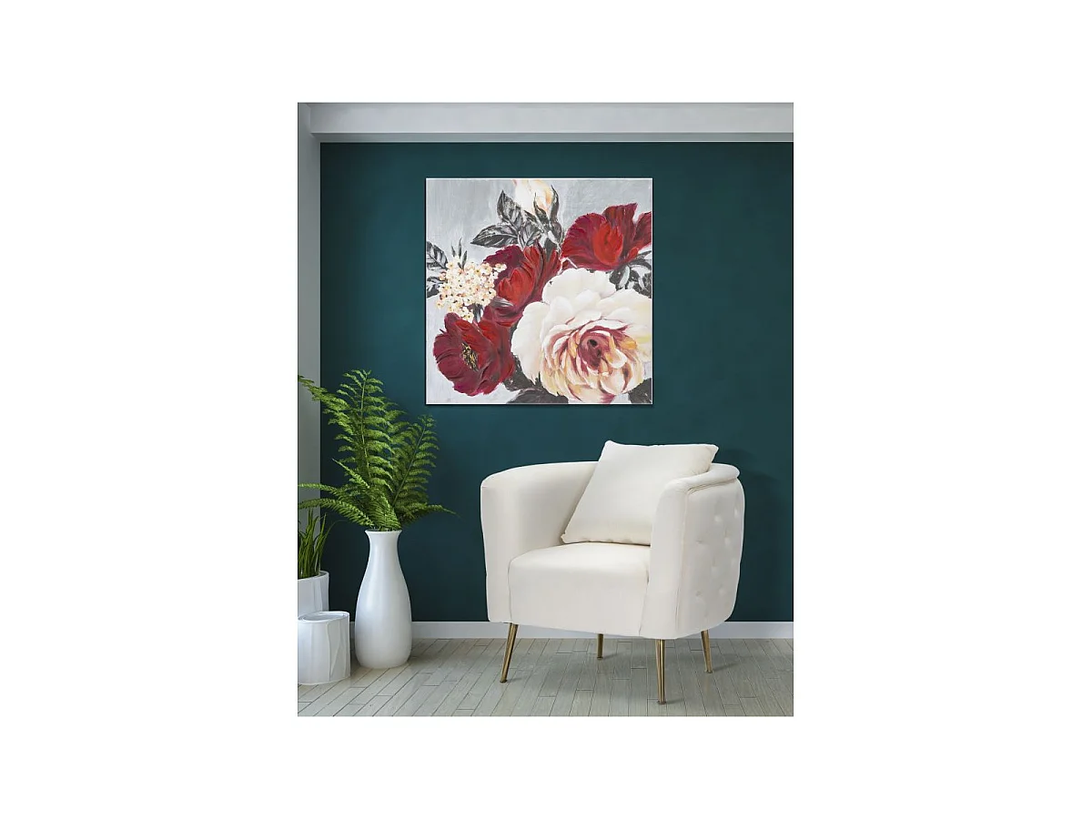 Gemälde auf Leinwand mehrfarbig Blumen 90x3,7x90 cm