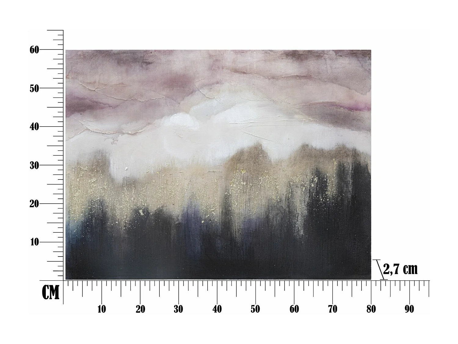 Toile Peinture Déco "Mountain" 60x80cm Multicolore