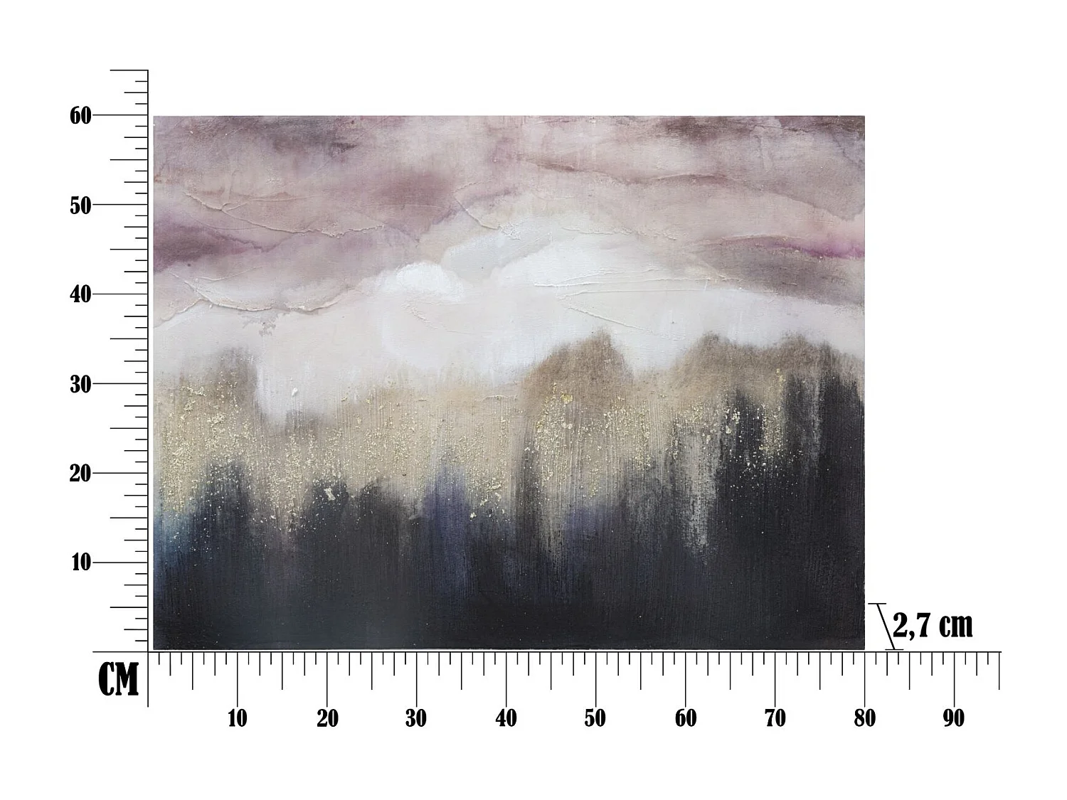 Toile Peinture Déco "Mountain" 60x80cm Multicolore