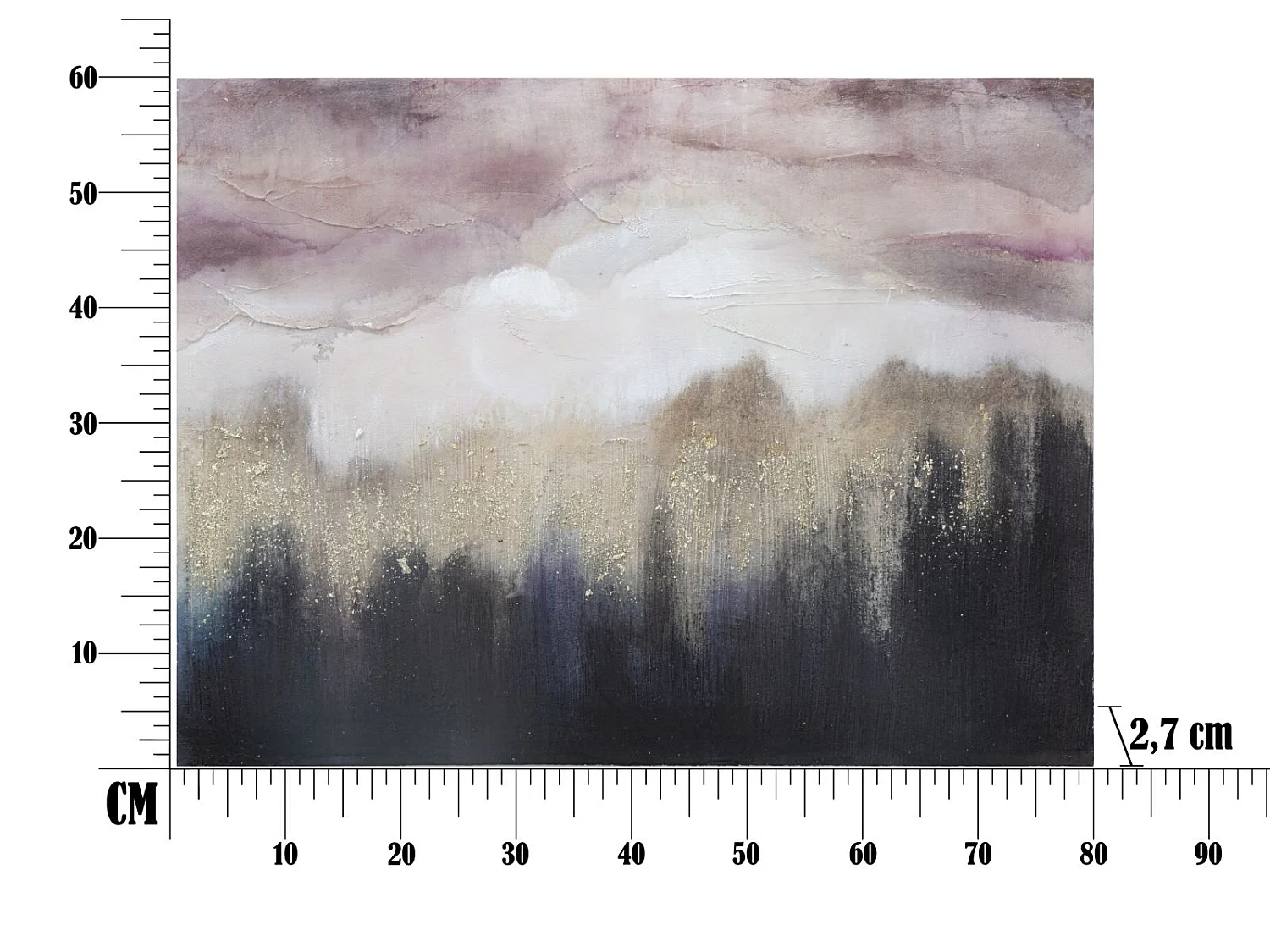 Toile Peinture Déco "Mountain" 60x80cm Multicolore