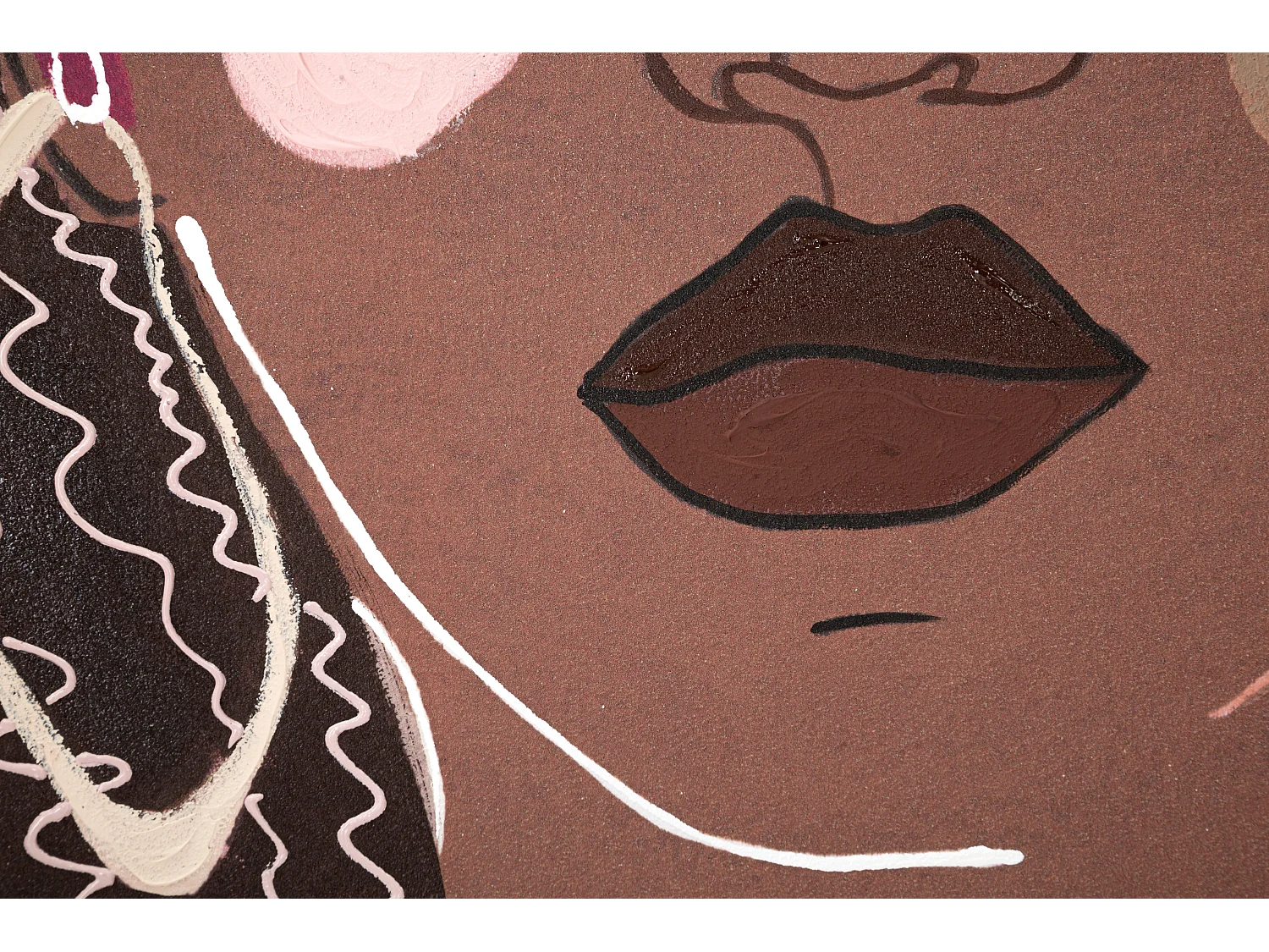 Toile Imprimée Déco "Tribal Face" 80x100cm Marron