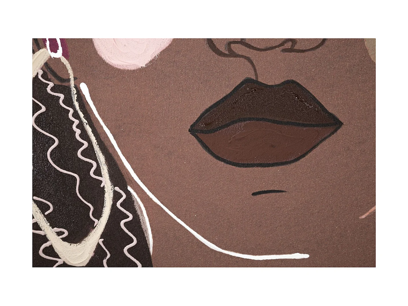 Toile Imprimée Déco "Tribal Face" 80x100cm Marron