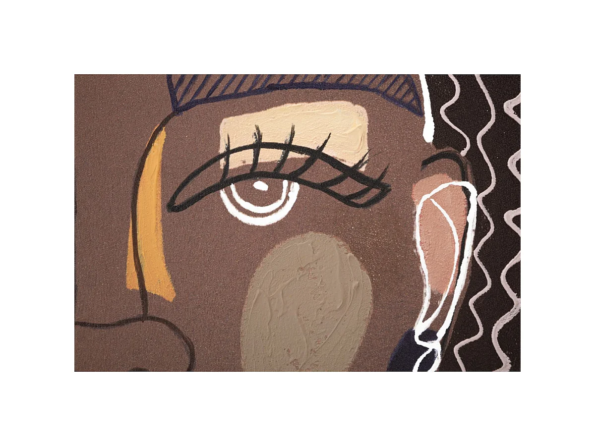 Obraz dekoracyjny Tribal, kolor brązowy, płótno, 80 x 2,8 x 100 cm, Mauro Ferretti