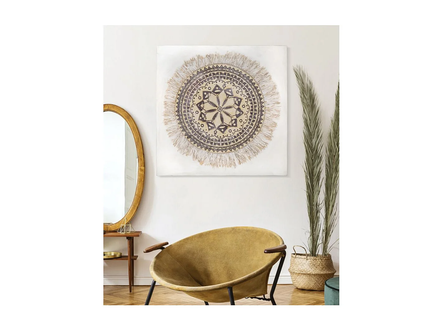 Toile Imprimée Déco "Malind" 100x100cm Marron