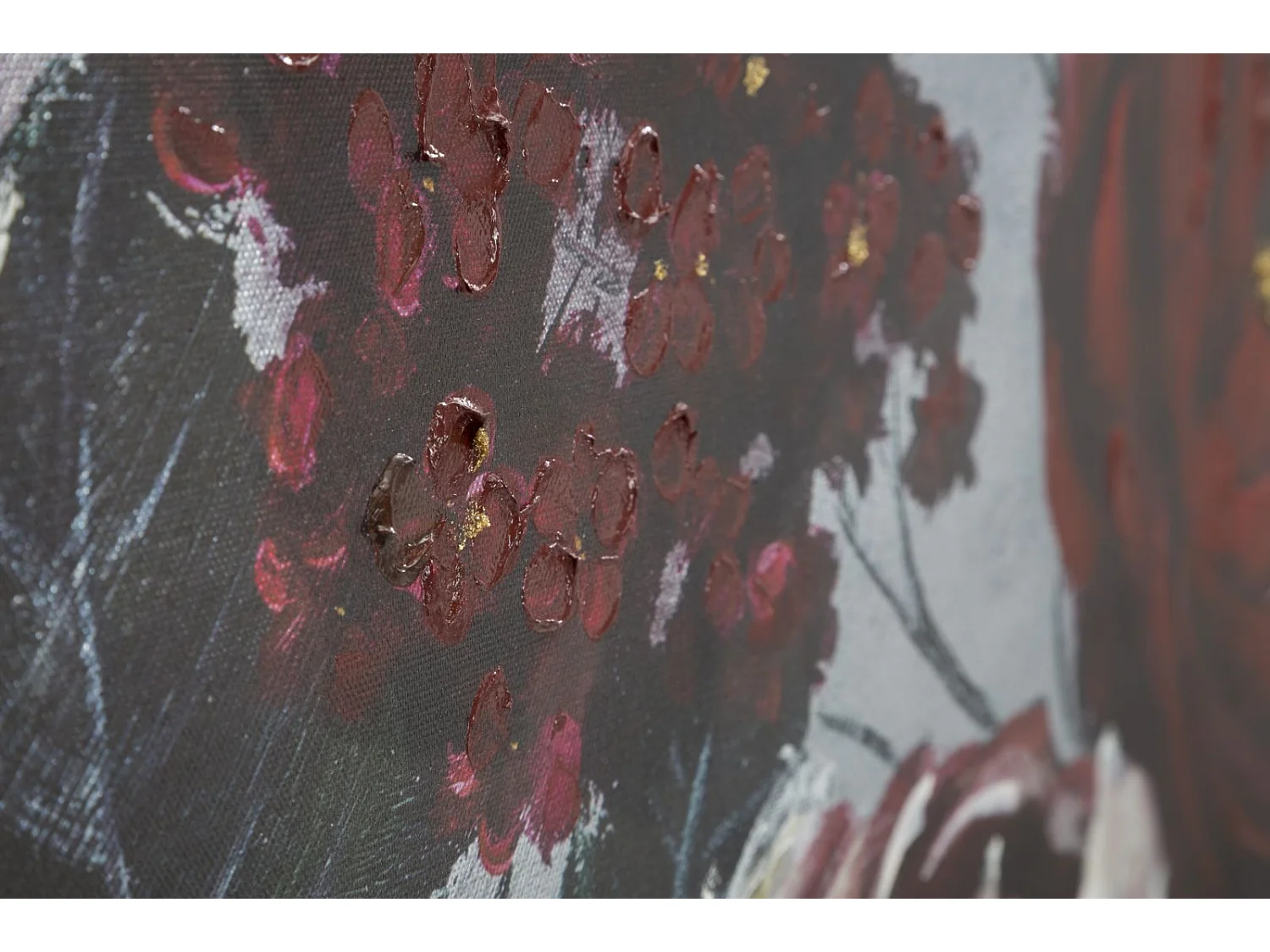 Toile Peinture Déco "Flower" 60x120cm Multicolore