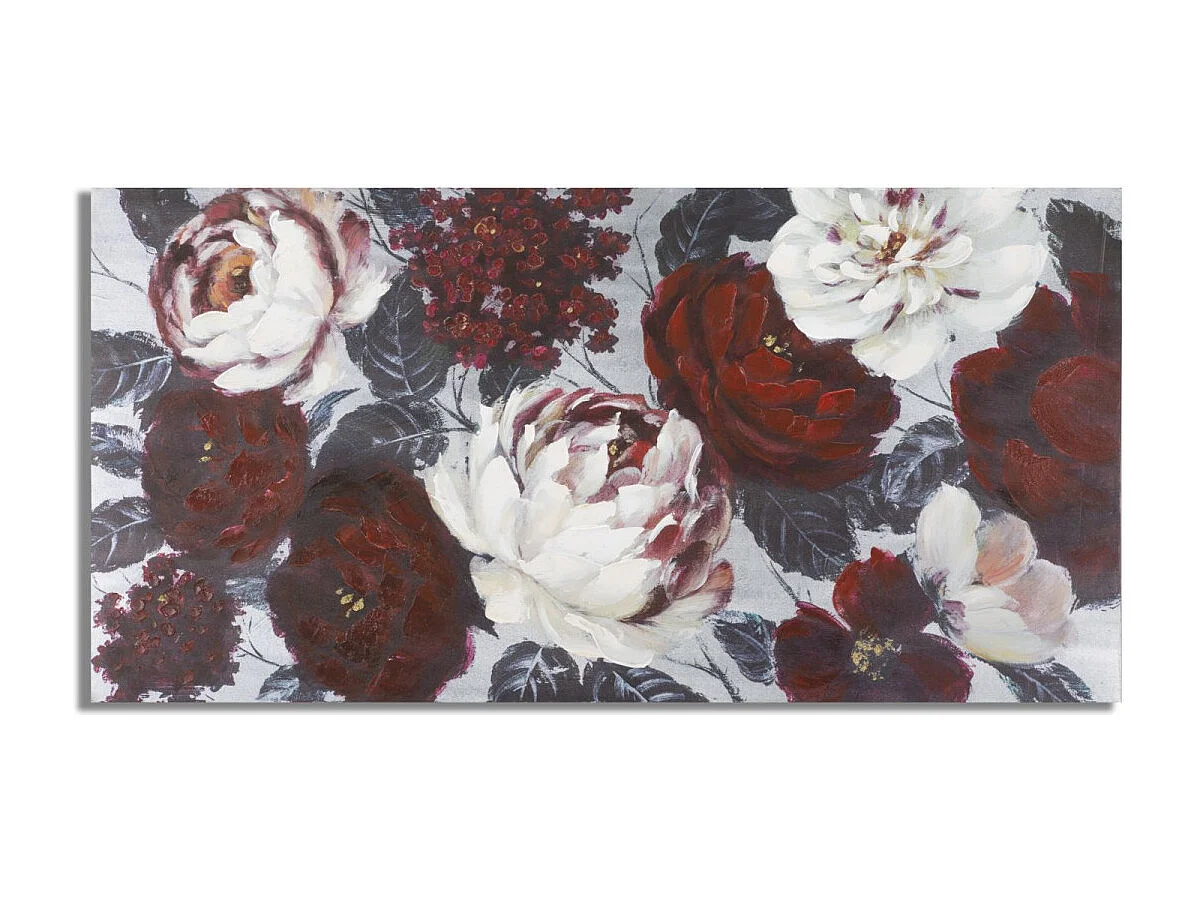 Toile Peinture Déco "Flower" 60x120cm Multicolore