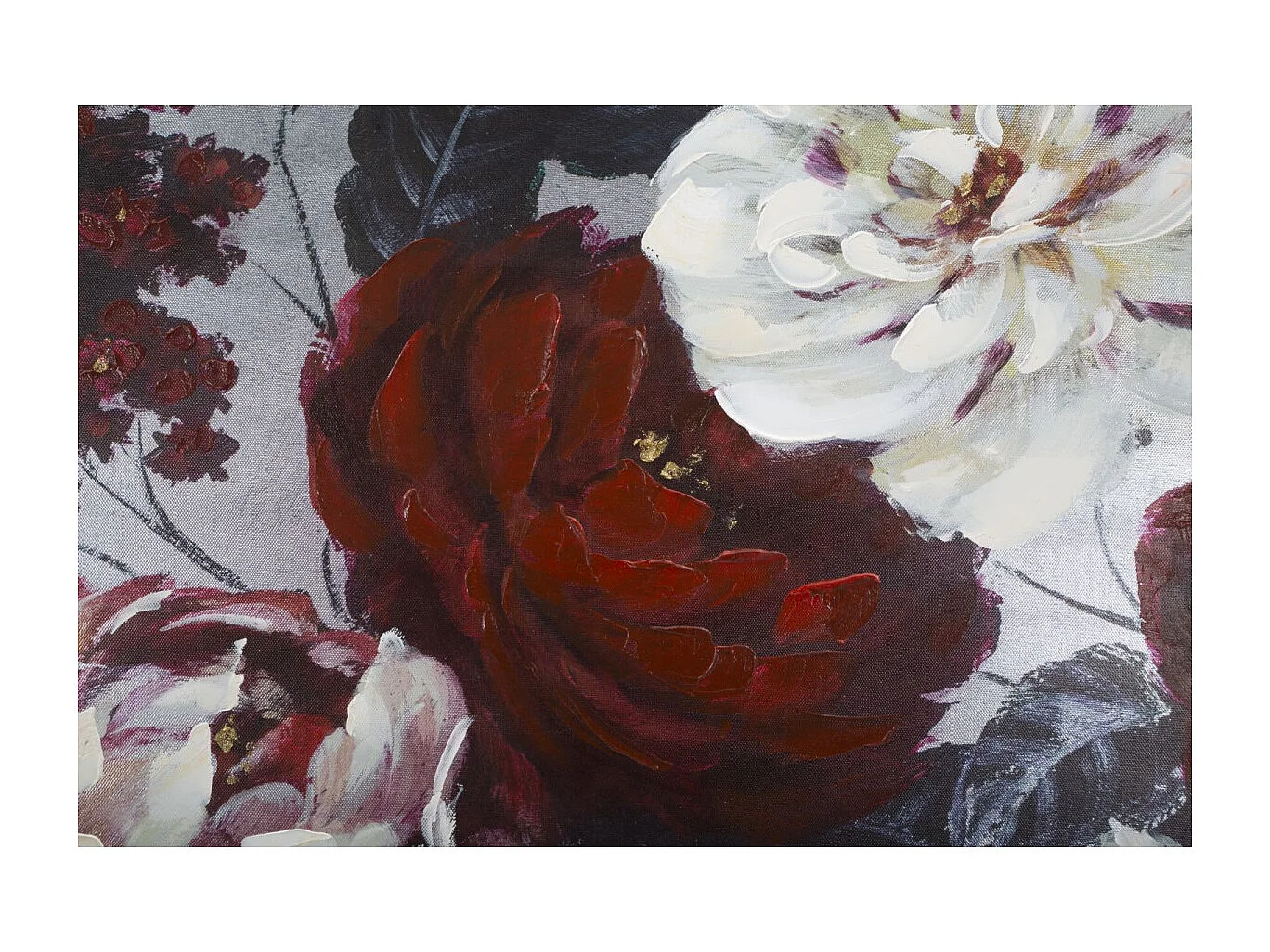 Toile Peinture Déco "Flower" 60x120cm Multicolore