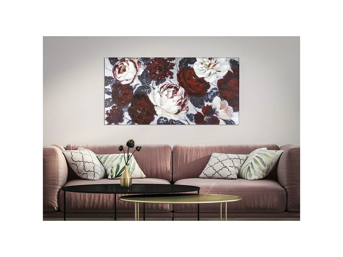 Gemälde auf Leinwand mehrfarbig Blumen 120x3,7x60 cm