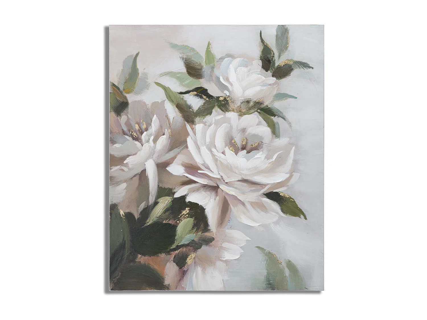 Toile Peinture Déco "Flower & Leaf" 80x100cm Multicolore