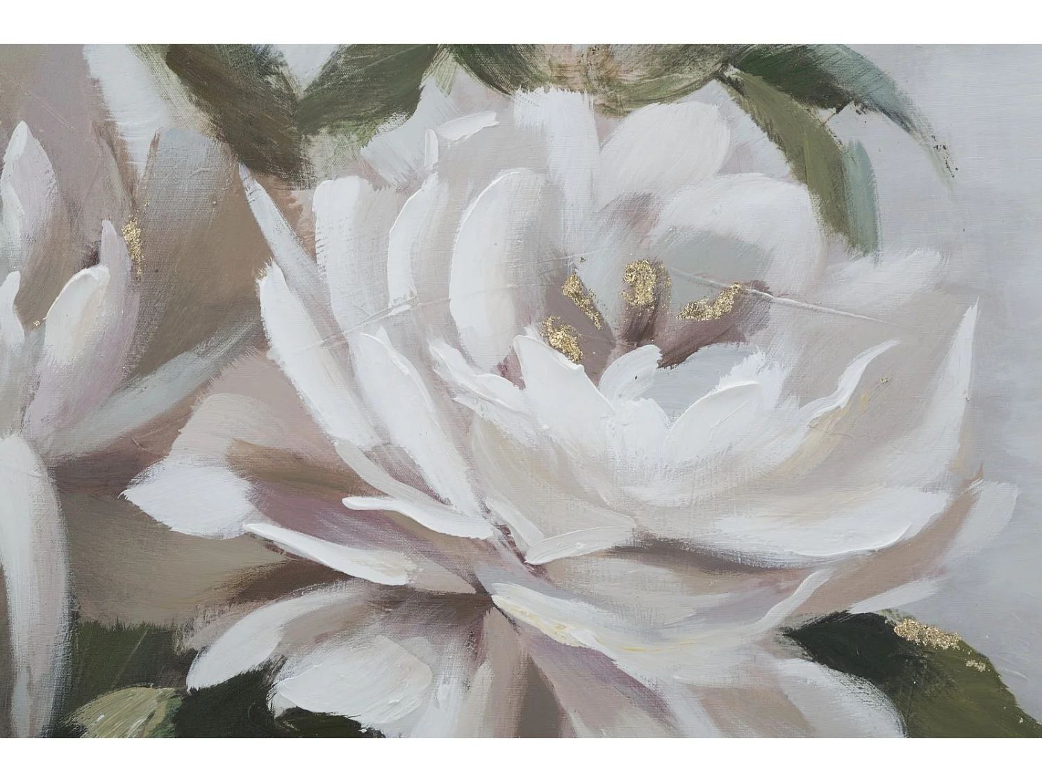 Toile Peinture Déco "Flower & Leaf" 80x100cm Multicolore