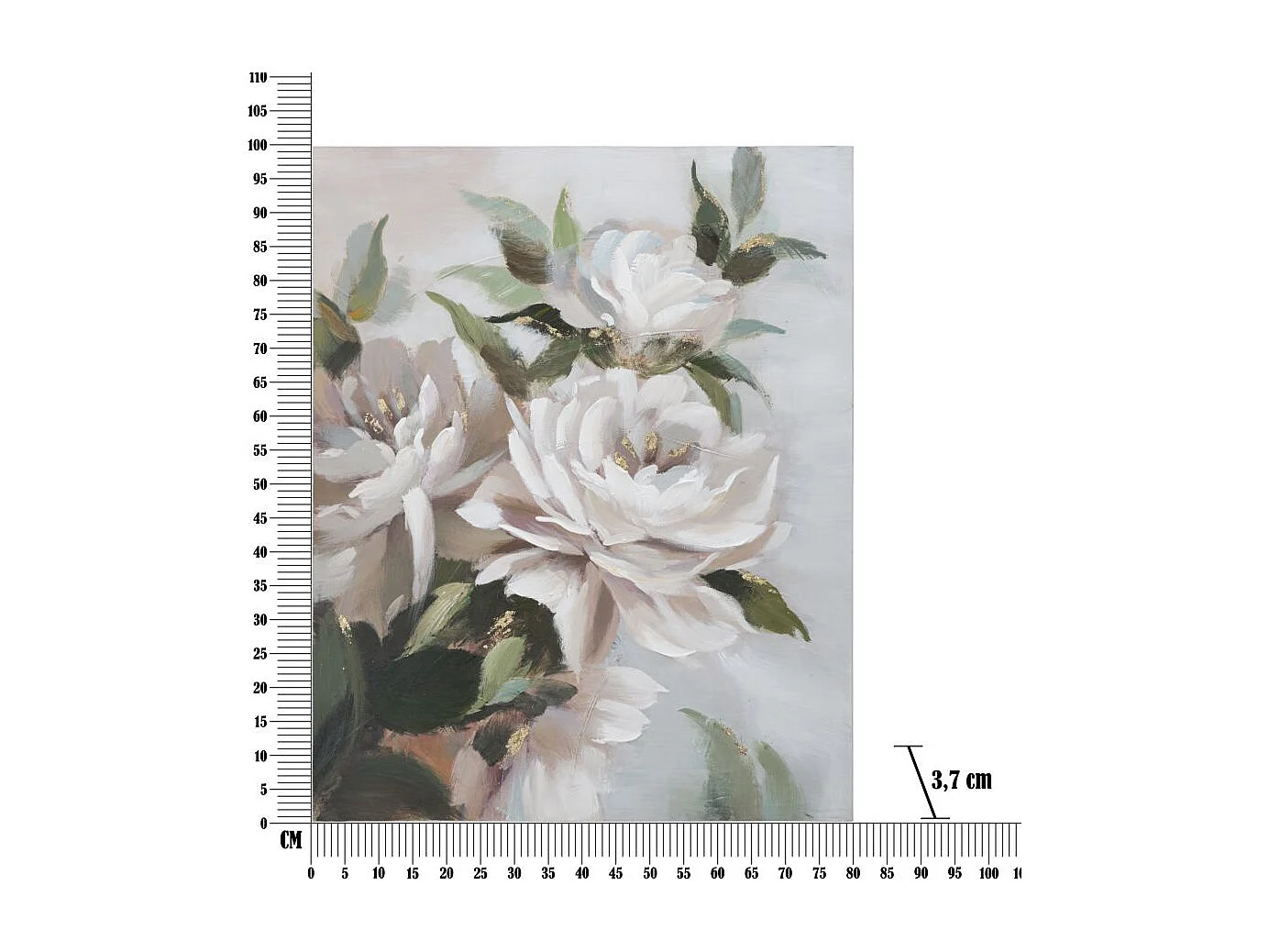 Toile Peinture Déco "Flower & Leaf" 80x100cm Multicolore