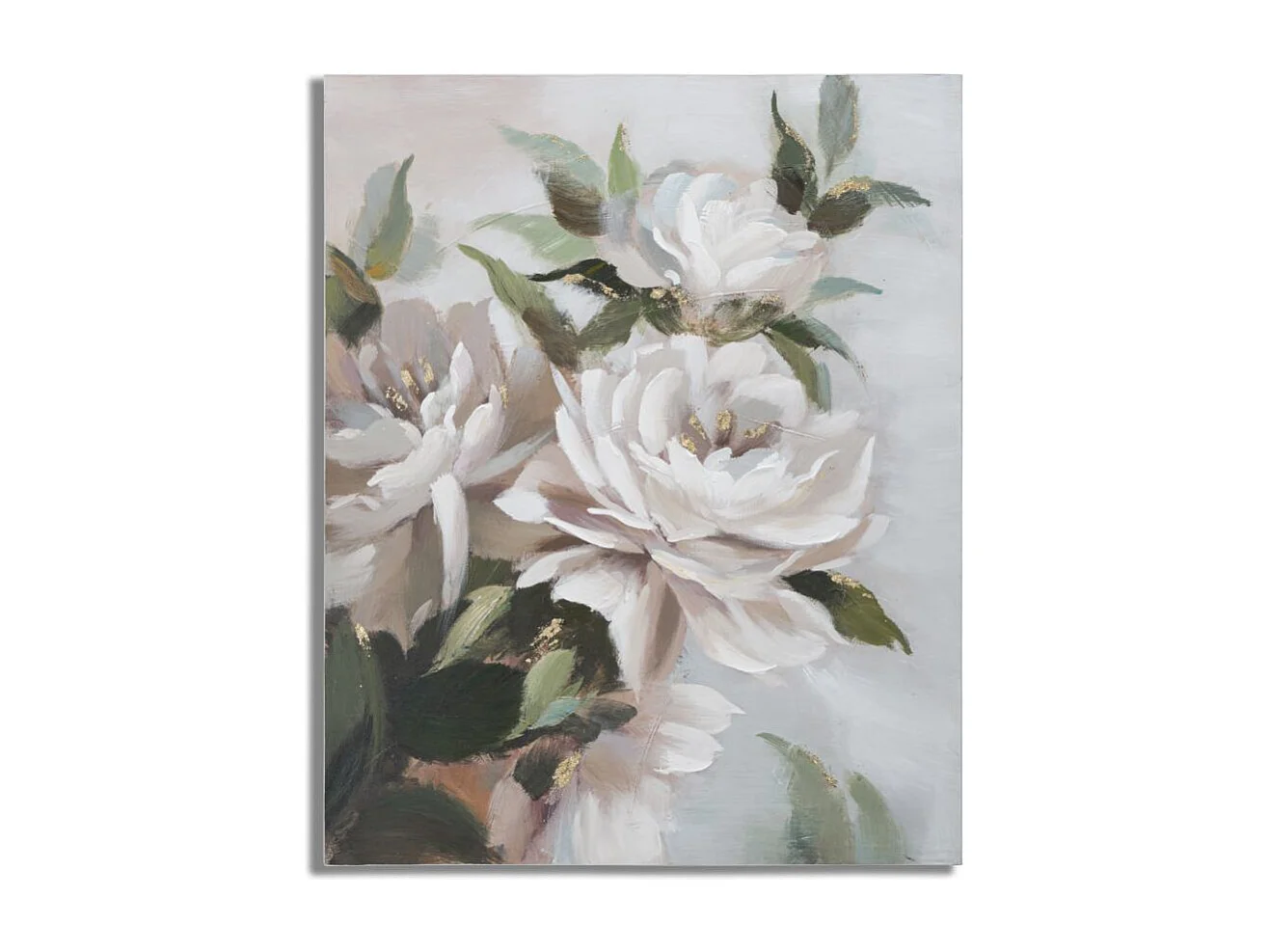 Toile Peinture Déco "Flower & Leaf" 80x100cm Multicolore