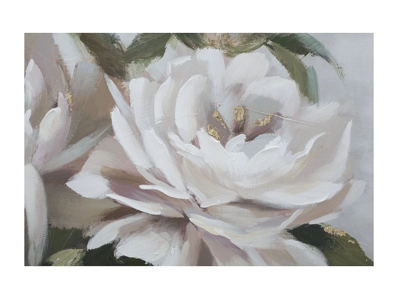 Toile Peinture Déco "Flower & Leaf" 80x100cm Multicolore