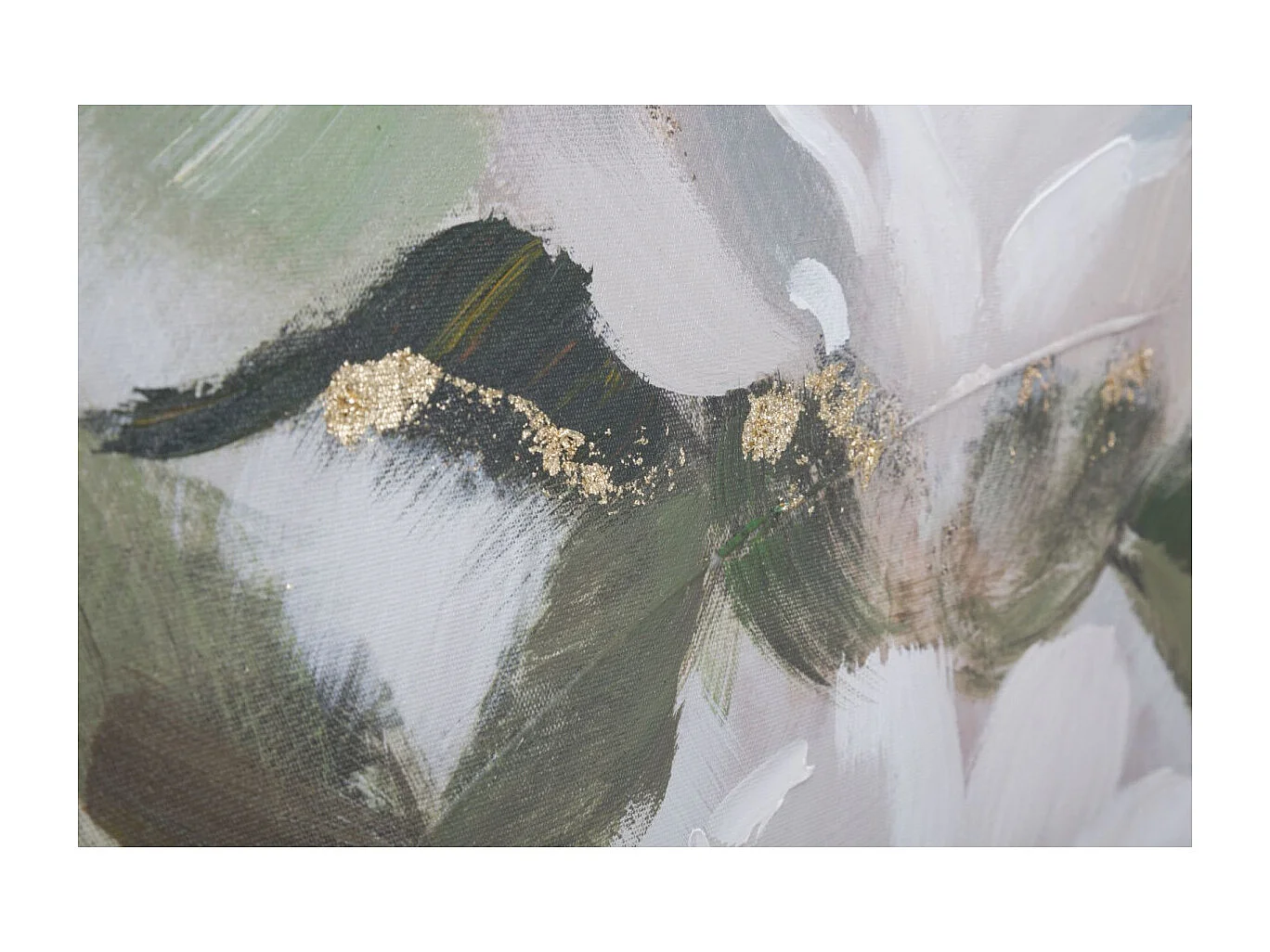 Toile Peinture Déco "Flower & Leaf" 80x100cm Multicolore