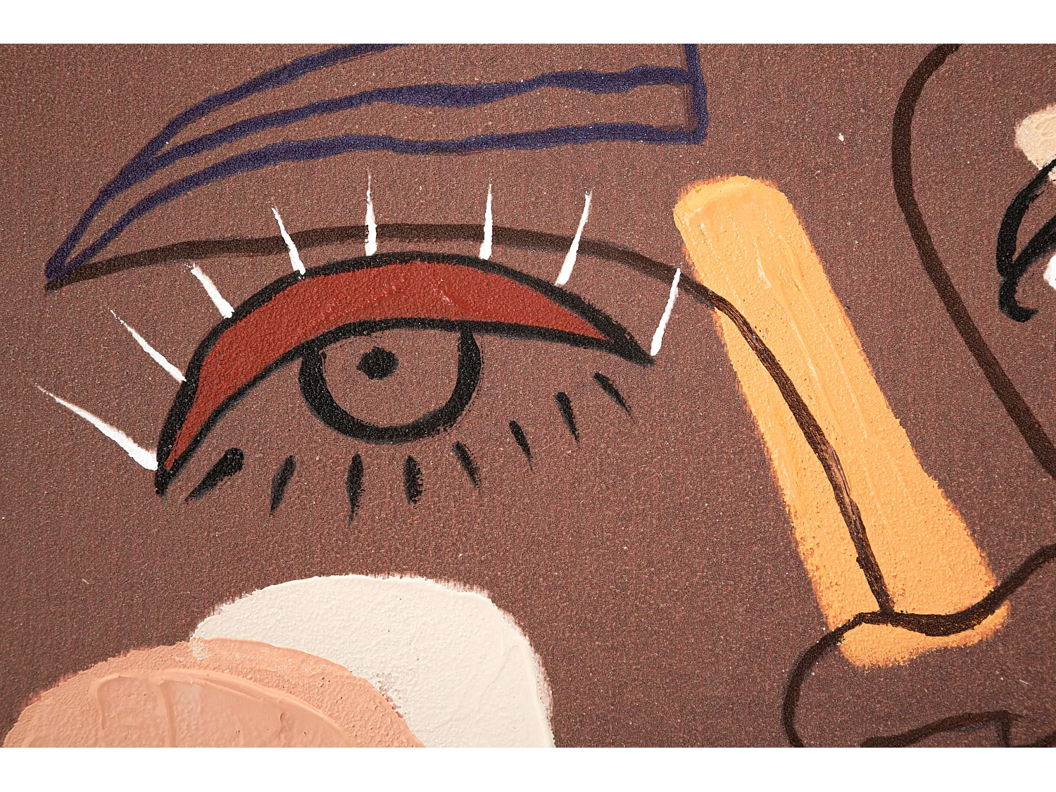 Toile Imprimée Déco "Tribal" 80x100cm Marron