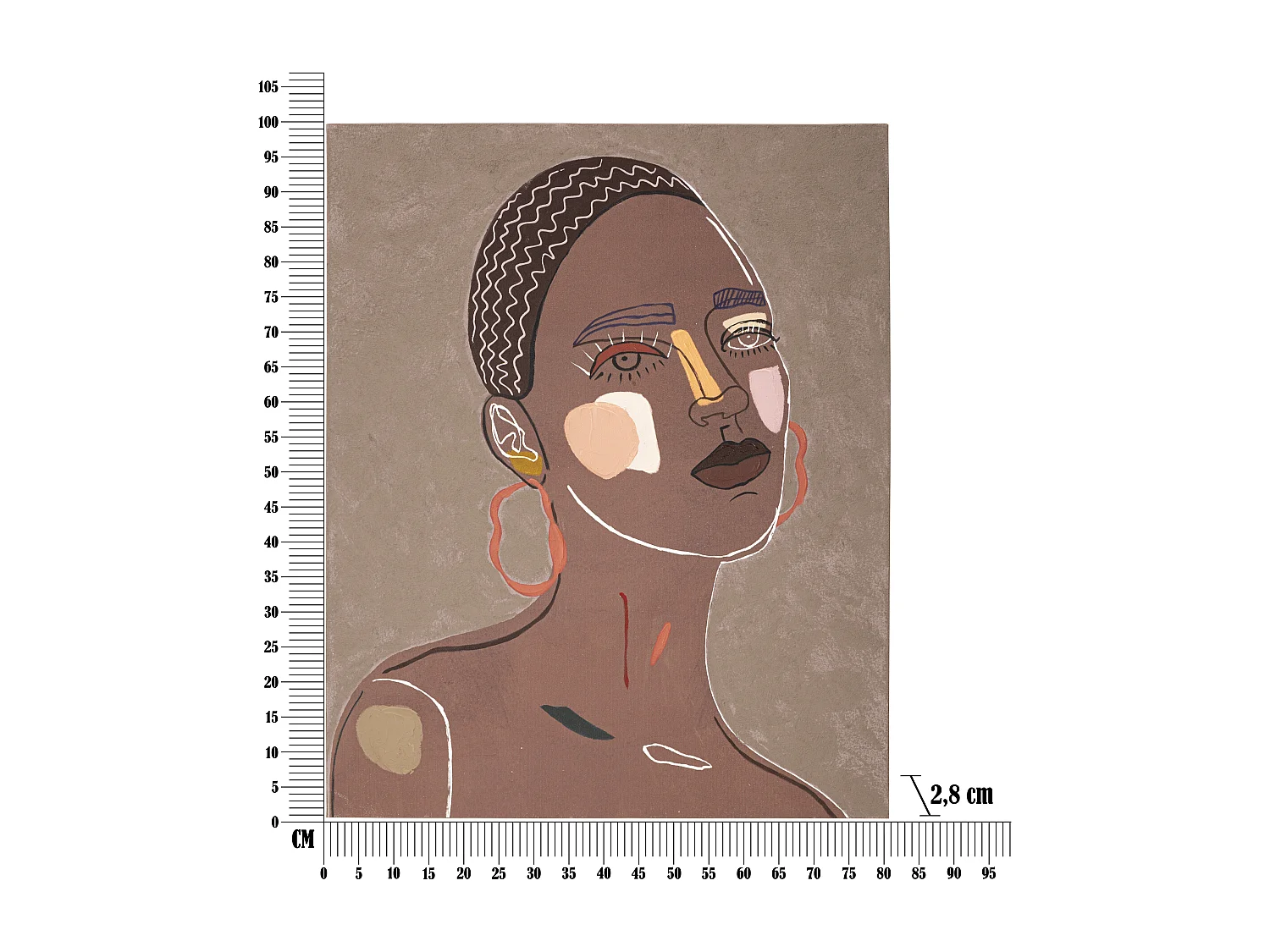 Toile Imprimée Déco "Tribal" 80x100cm Marron