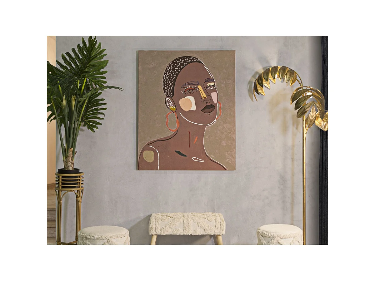 Gemälde auf Leinwand Gesicht mehrfarbig 80x2,8x100 cm