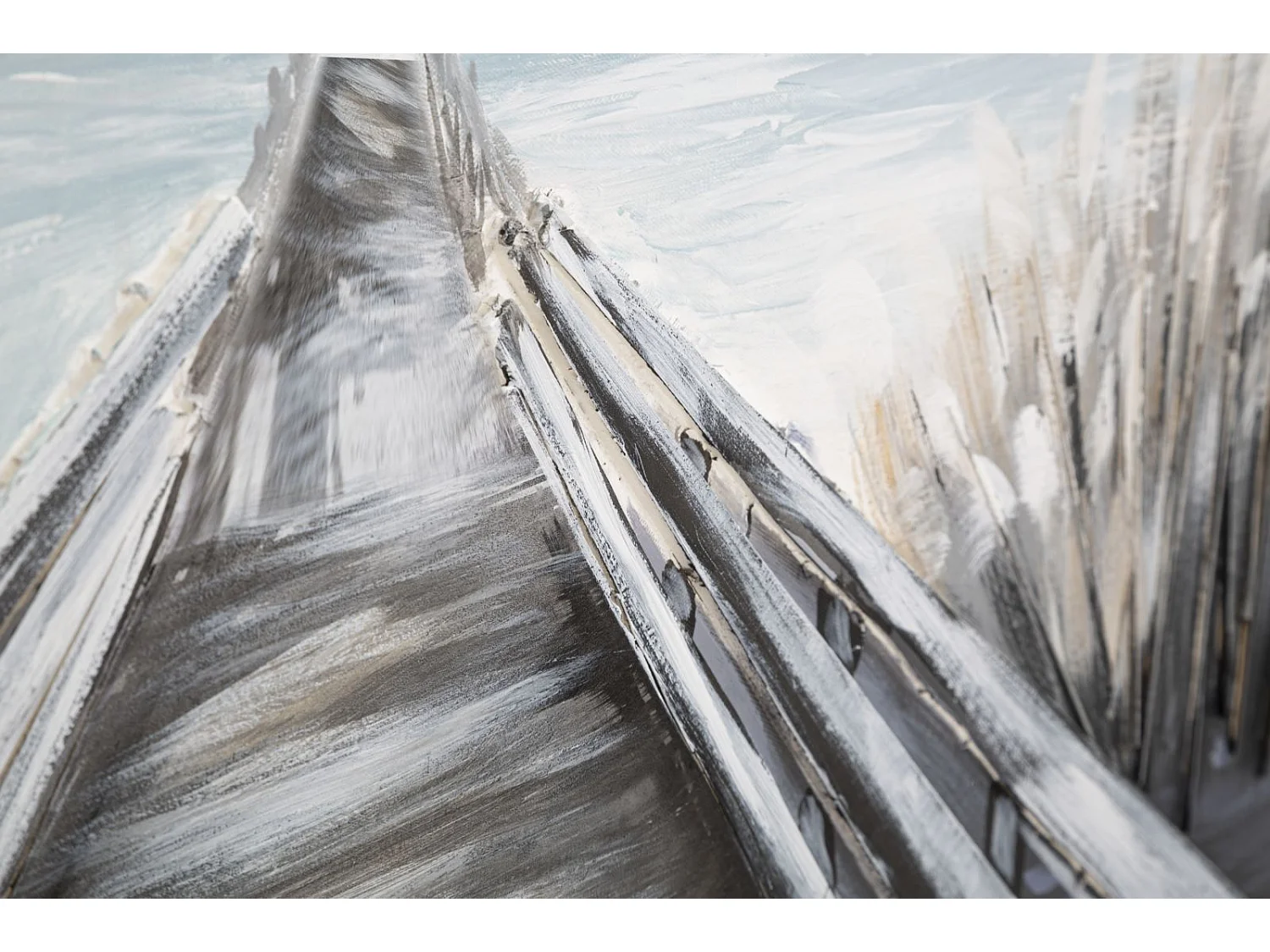 Dipinto su tela multicolore pontile cm 120x3,8x80