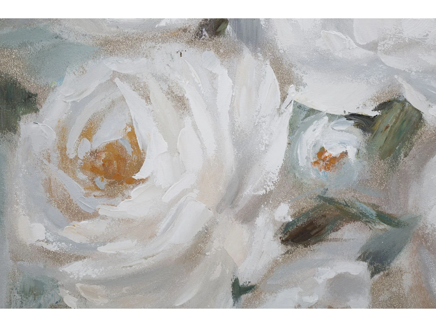 Toile Peinture Déco "Crem Flower" 80x100cm Multicolore