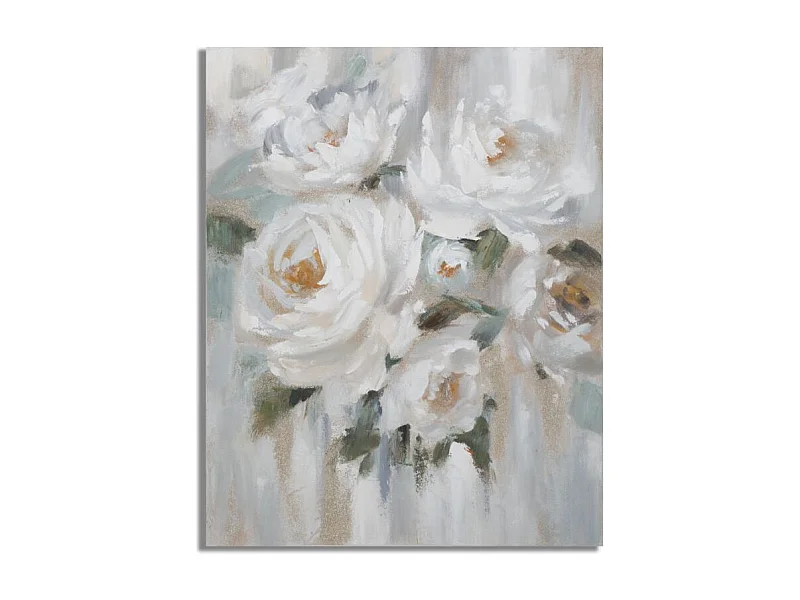 Toile Peinture Déco "Crem Flower" 80x100cm Multicolore