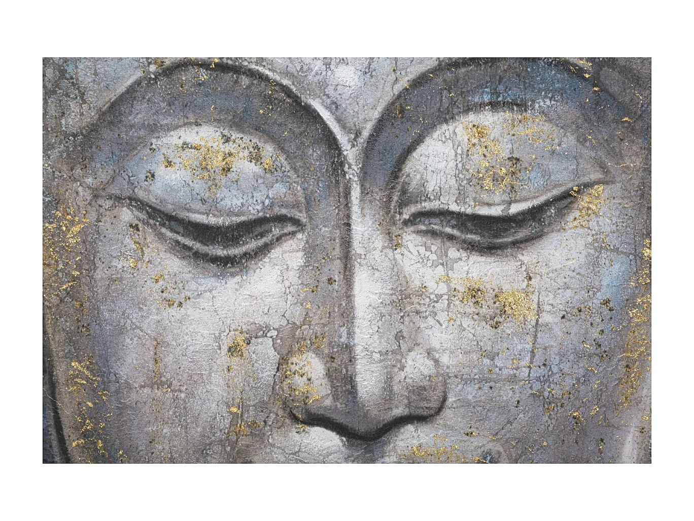 Toile Imprimée Déco "Bouddha Face" 80x120cm Multicolore