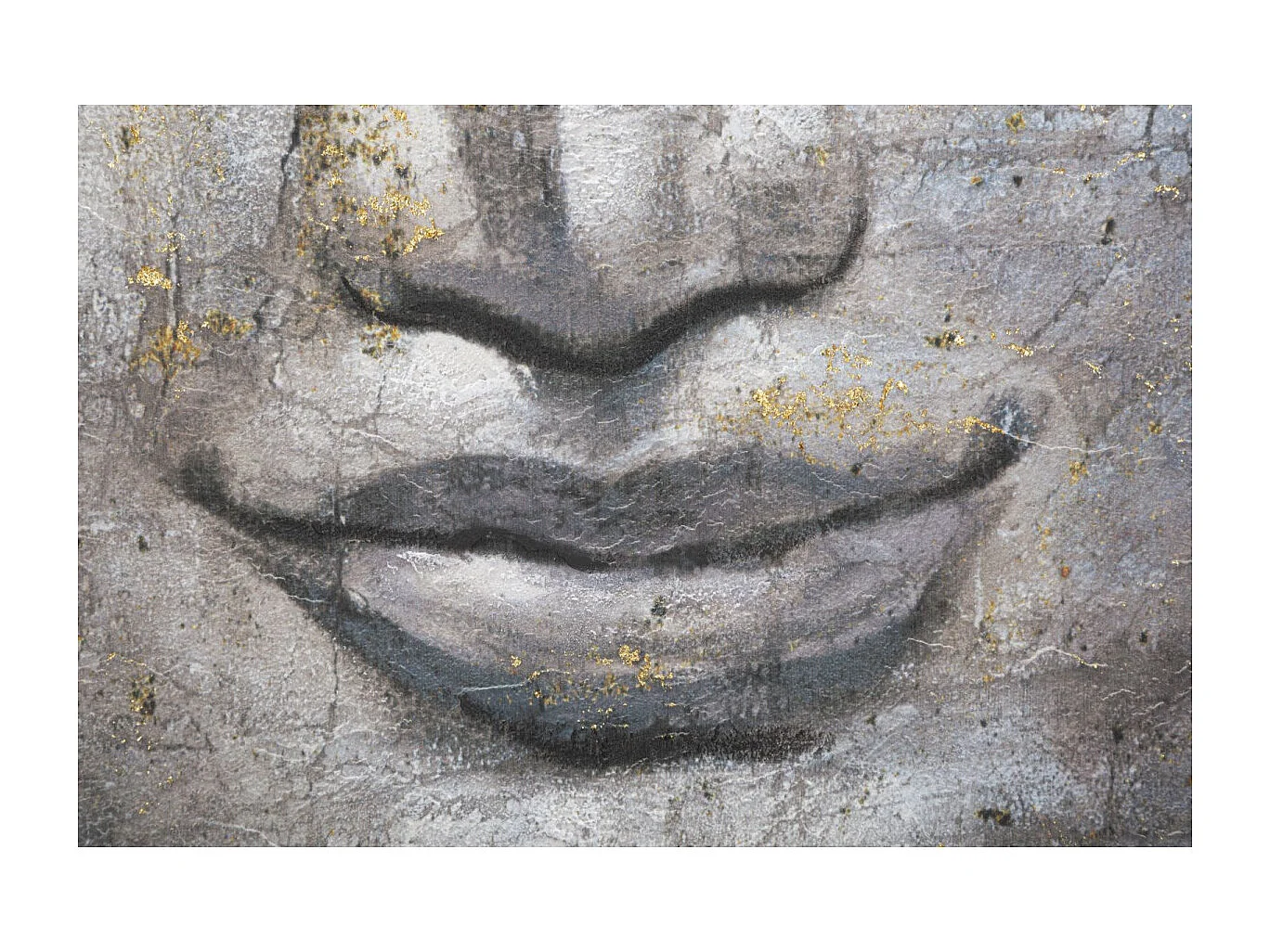 Toile Imprimée Déco "Bouddha Face" 80x120cm Multicolore