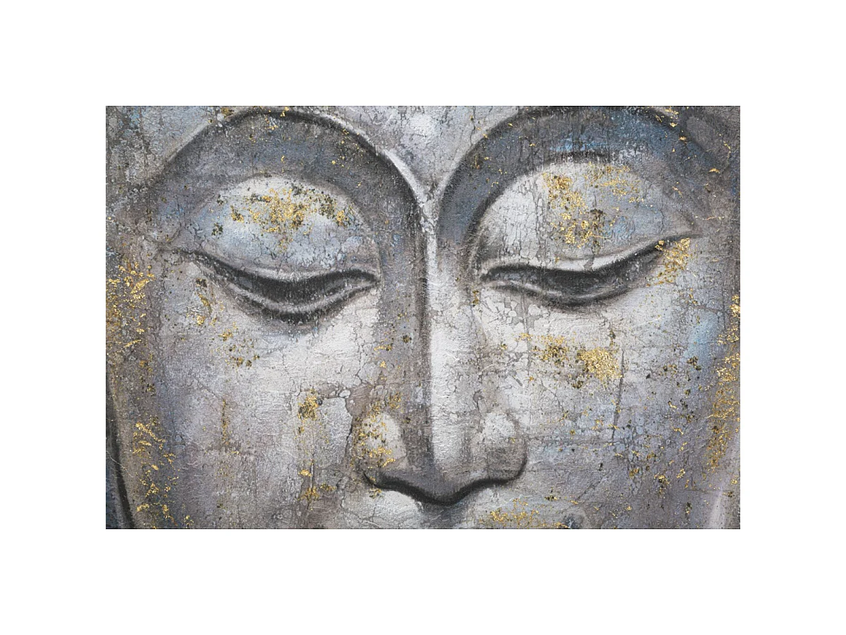 Toile Imprimée Déco "Bouddha Face" 80x120cm Multicolore