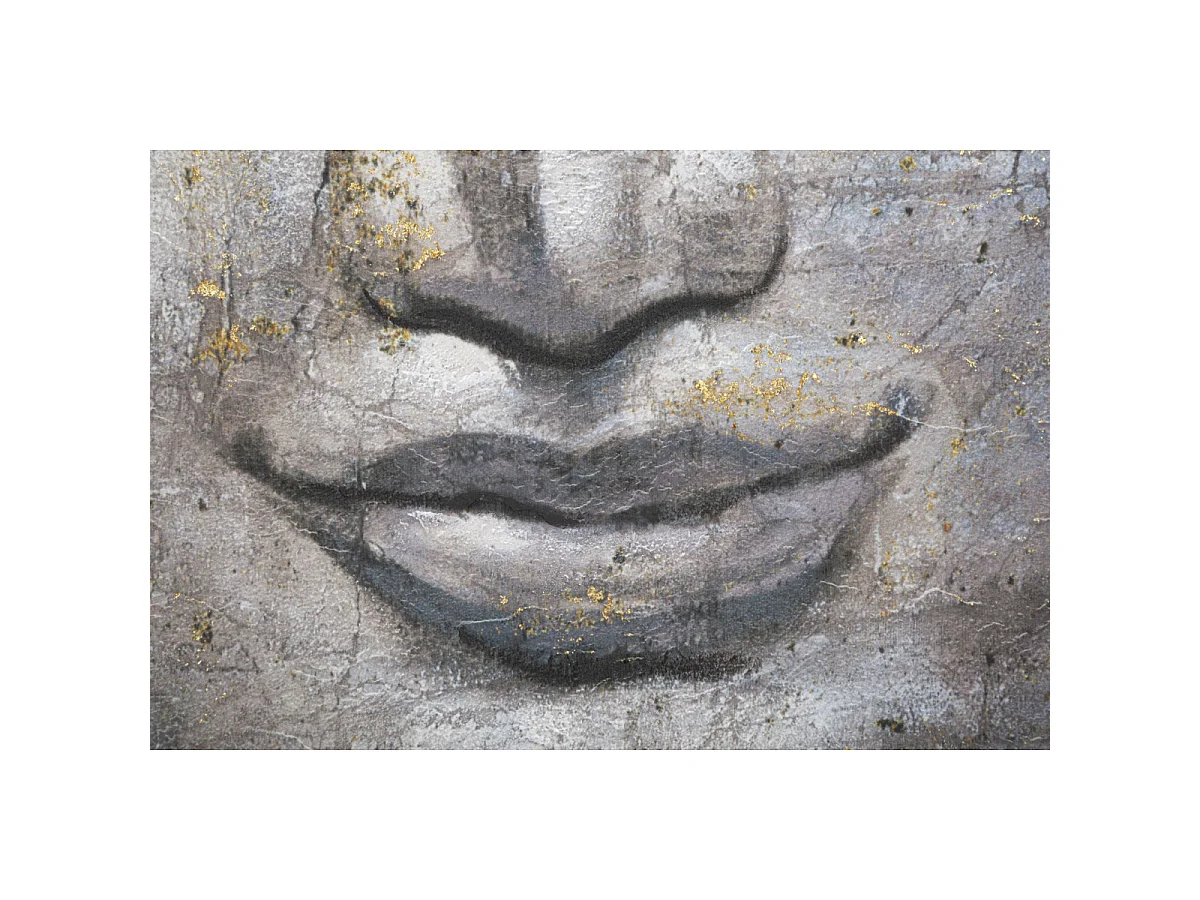 Toile Imprimée Déco "Bouddha Face" 80x120cm Multicolore
