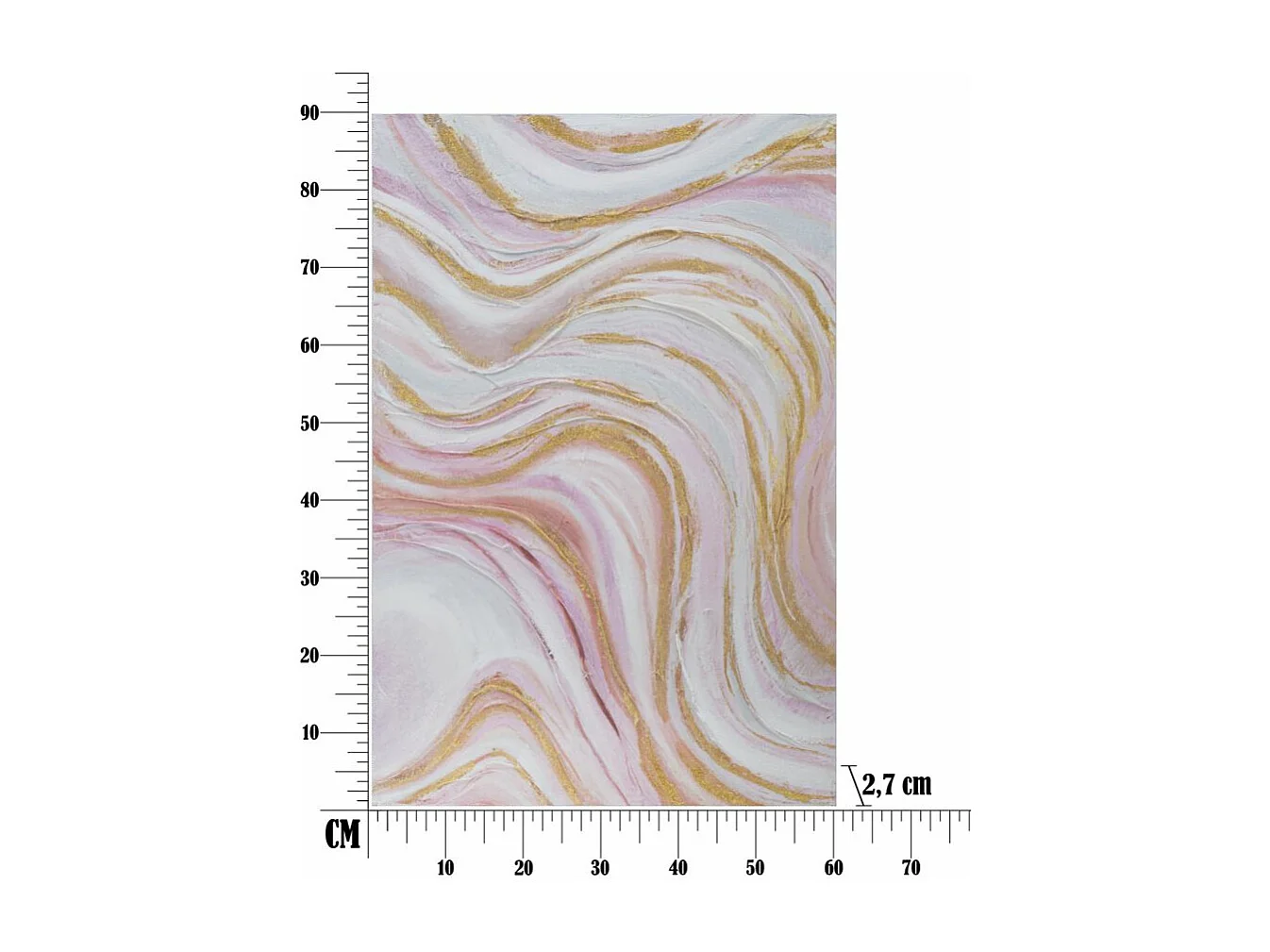 Peinture abstraite multicolore sur toile 60x2,7x90 cm