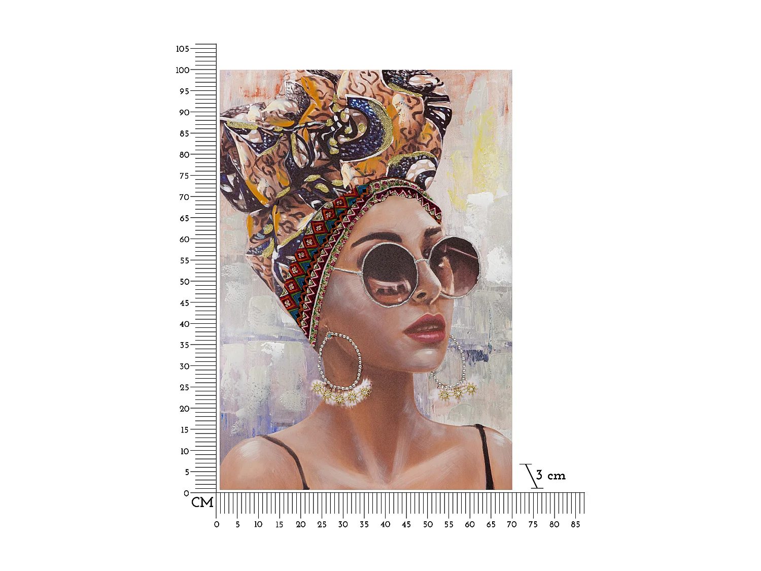 Toile Imprimée Déco "Jennifer" 70x100cm Multicolore