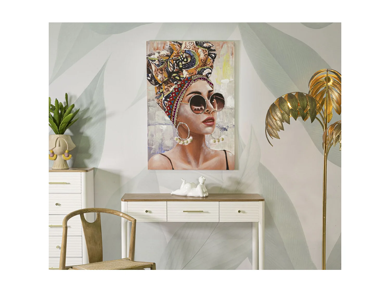 Toile Imprimée Déco "Jennifer" 70x100cm Multicolore