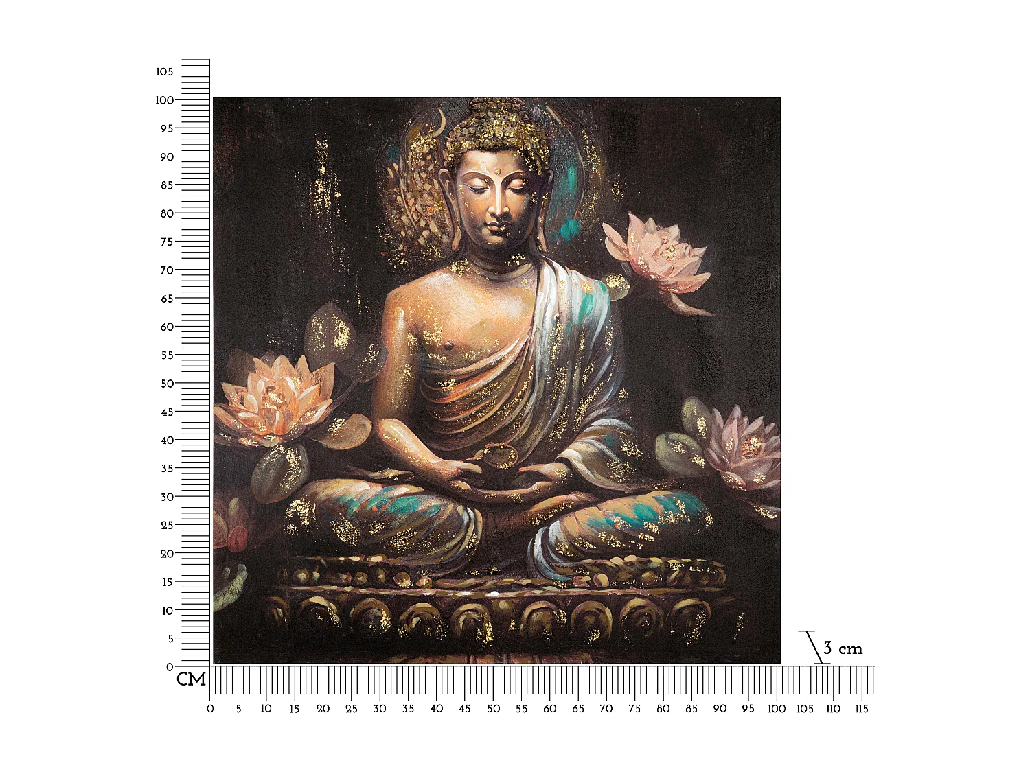Dipinto su tela multicolore Buddha cm 100x3x100