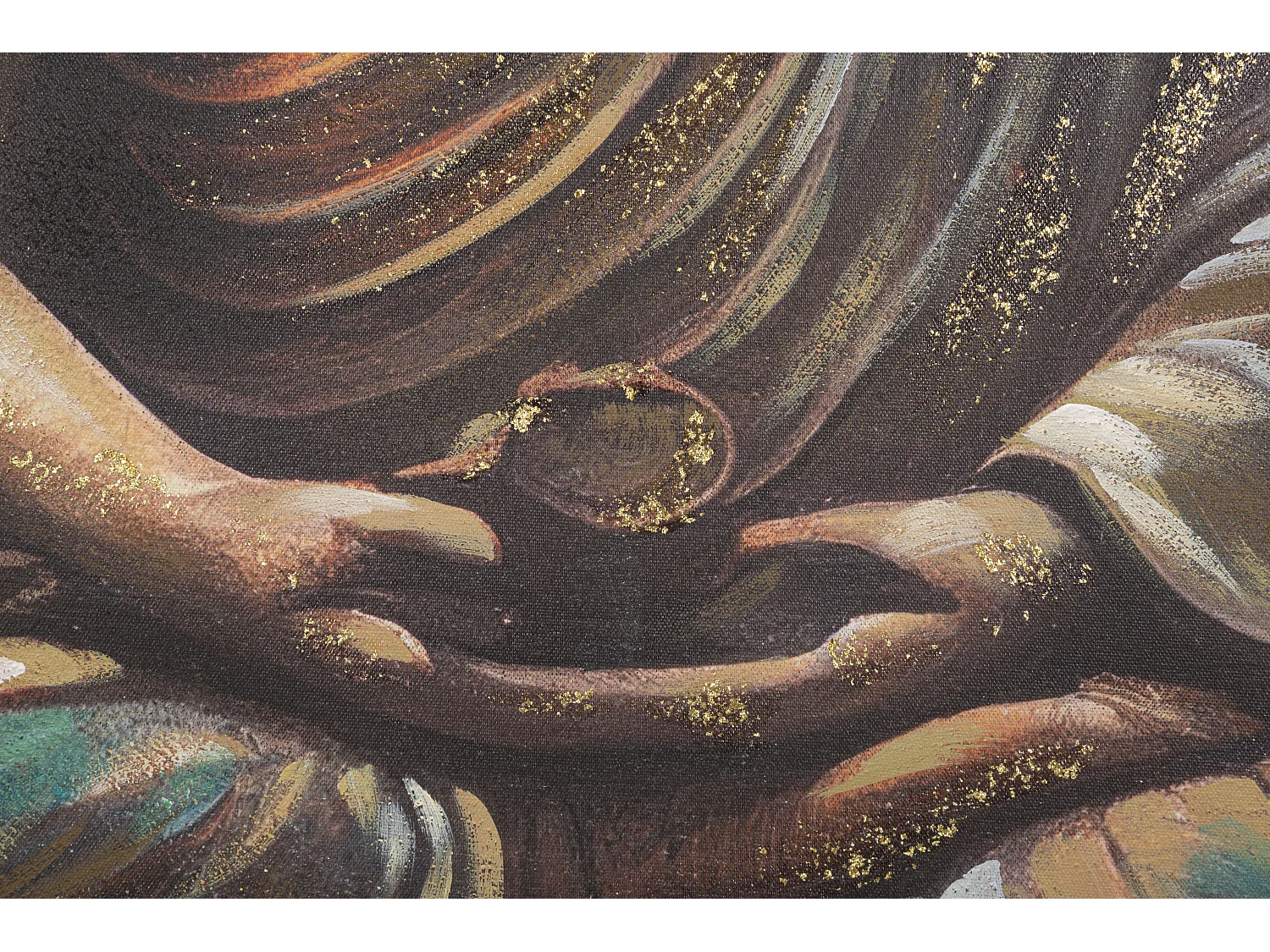 Toile Imprimée Déco "Bouddha Prière" 100x100cm Multicolore