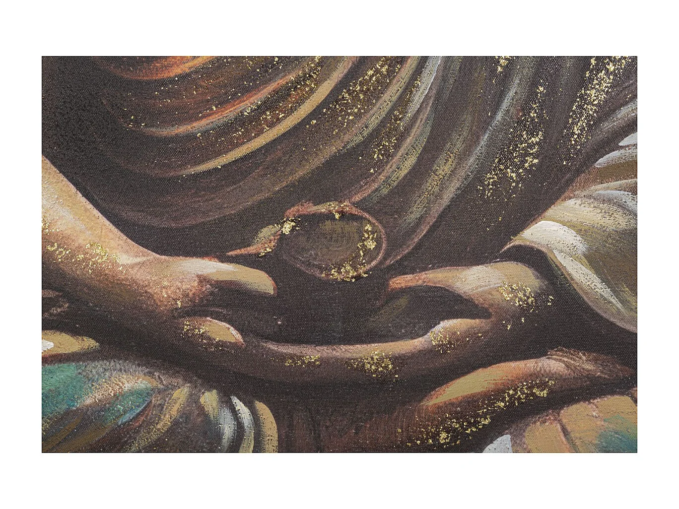 Toile Imprimée Déco "Bouddha Prière" 100x100cm Multicolore