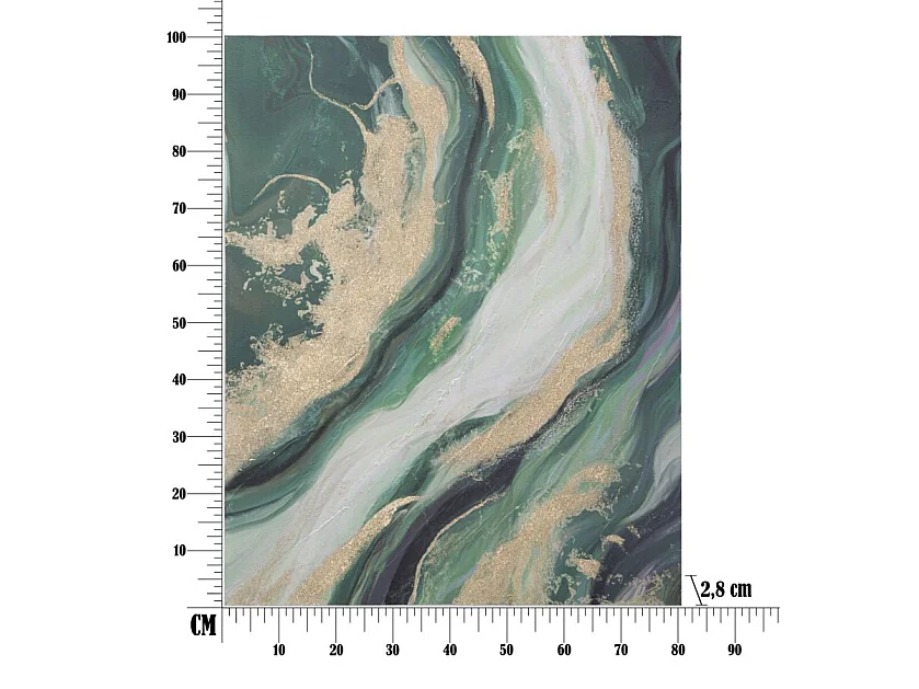 Gemälde auf Leinwand mehrfarbig abstrakt 80x2,8x100 cm